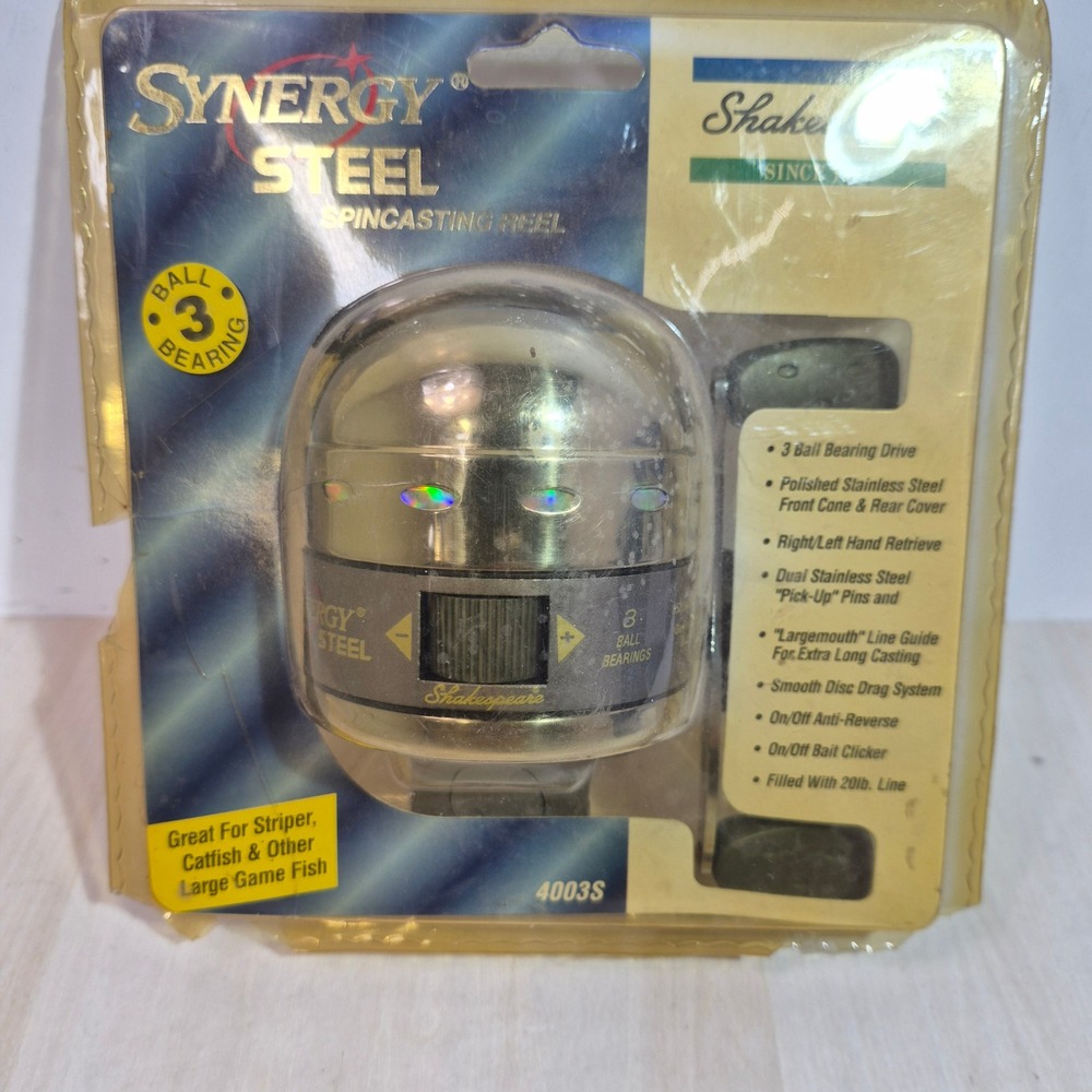 Shakespeare Synergy Steel 4003S Spincasting Fishing Reel 3 Ball Bearing NEW